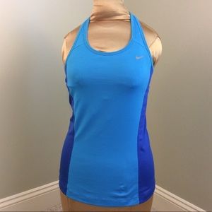 Nike Blue Two Tone Dri-fit Racerback Top Shelf bra
